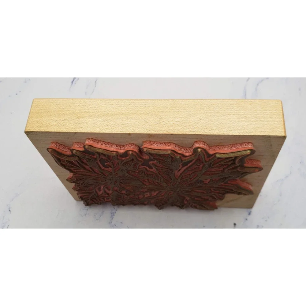 Poinsettia Rubber Stamp Christmas Floral PSX Wood Mounted Rubber Stamp K784